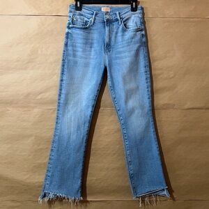 Mother The Insider Crop Step Fray Jeans Limited Edition High Rise Flare Size 27